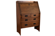 Arts and Crafts Mission Solid Oak Secretary Desk - Dark Brown - Crafters and Weavers