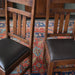 Set of 2 - Mission Oak & Leather Slat Back Dining Chair #401 - Crafters and Weavers