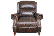 English Rolled Arm Recliner - Dark Brown Leather - Crafters and Weavers