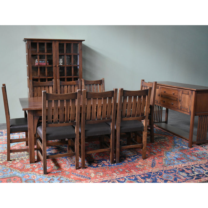 PREORDER Mission 70" Solid Oak Dining Table Set with 6 #240 Chairs - Crafters and Weavers