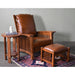 Craftsman / Mission Morris Chair and Ottoman Set - Russet Brown Leather (RB2) - Crafters and Weavers