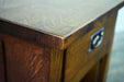 Mission Style Solid Quarter Sawn Oak Keyhole End Table - Crafters and Weavers