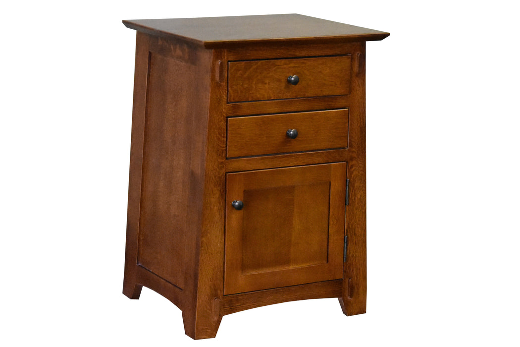 Mission Style Tapered Leg 2 Drawer Nightstand