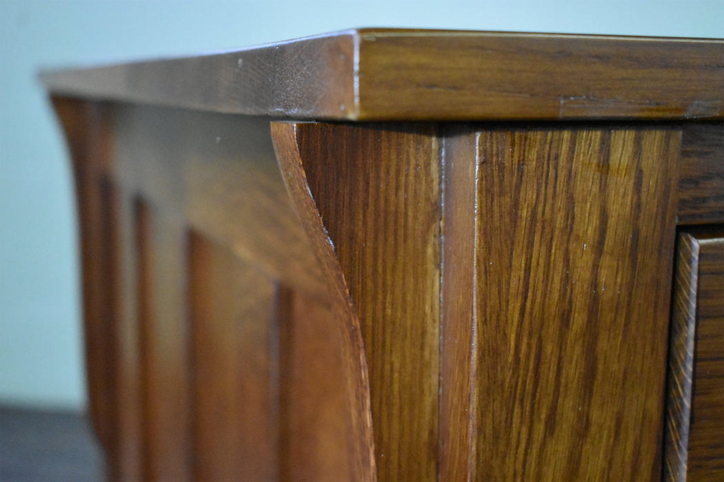 Mission Library Desk with File Cabinet Drawers - Michael's Cherry (MC-A) - Crafters and Weavers