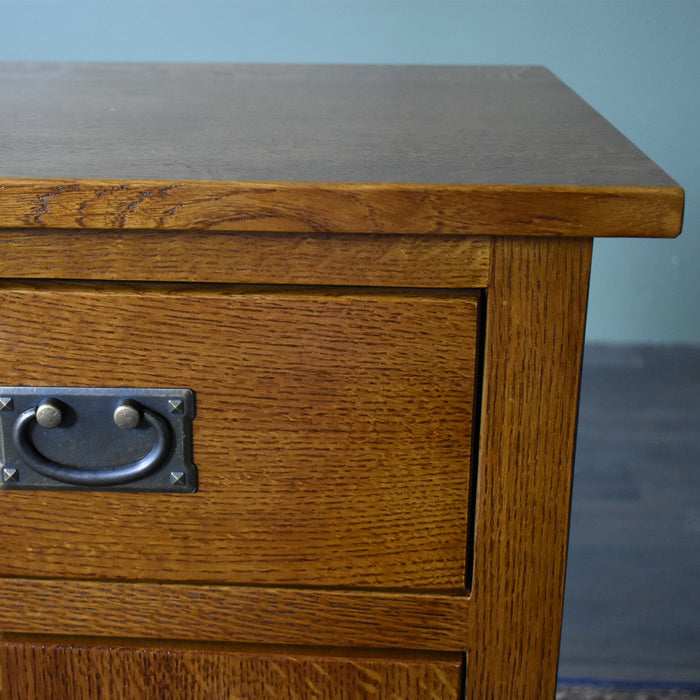 Mission Quarter Sawn Oak 1 Door, 1 Drawer Nightstand - Michael's Cherry (MC-A) - Crafters and Weavers