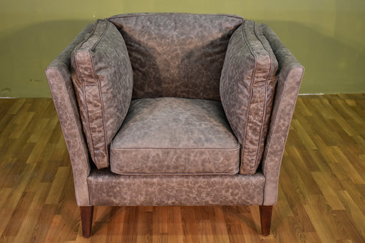 Kenmore Leather Arm Chair - Grey - Crafters and Weavers