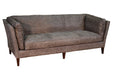 Kenmore Leather Sofa - Grey - Crafters and Weavers