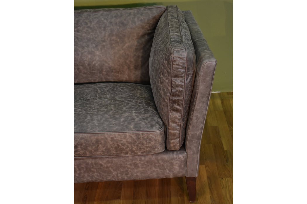 Kenmore Leather Sofa - Grey - Crafters and Weavers