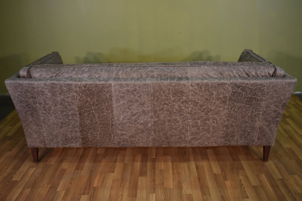 Kenmore Leather Sofa - Grey - Crafters and Weavers