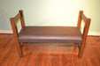 Mission Oak and Leather Window Bench - Crafters and Weavers