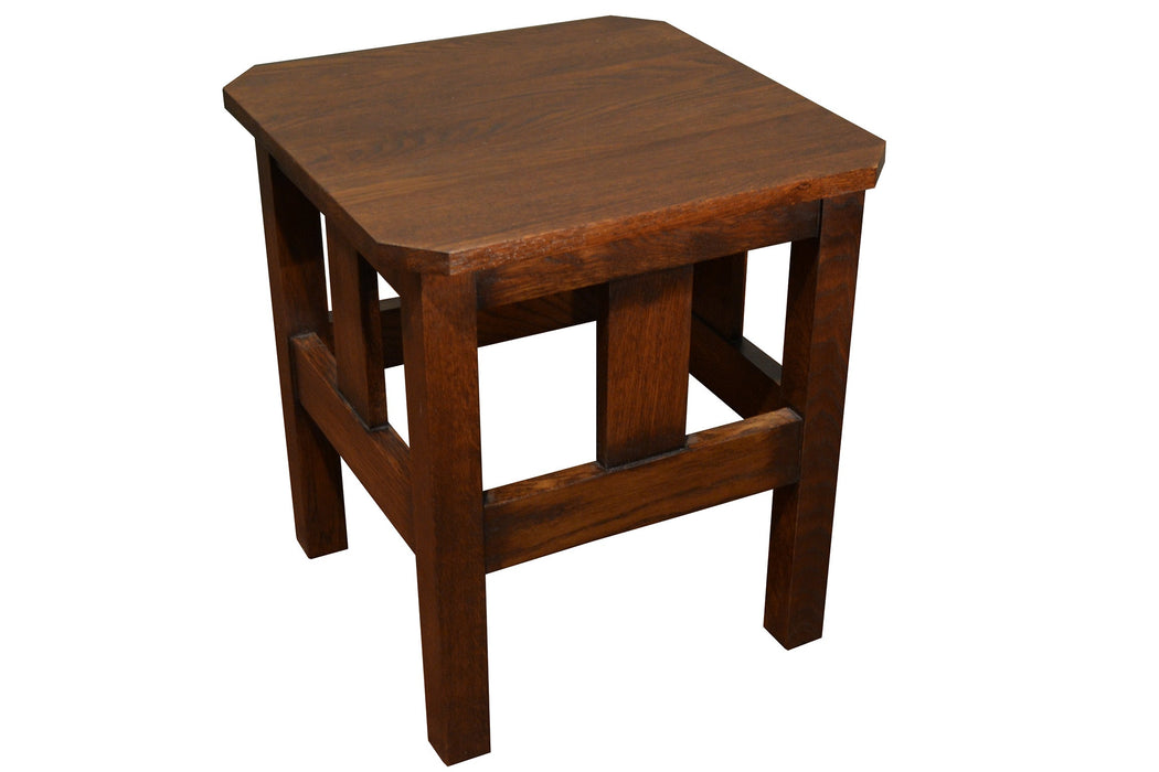 Mission Oak Slat End Table - Walnut (W1) - Crafters and Weavers