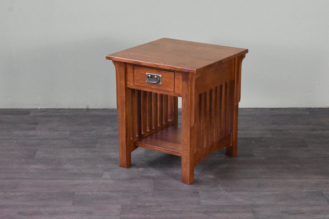 *Mission 1 Drawer Crofter End Table - Golden Brown (GB1) - Crafters and Weavers