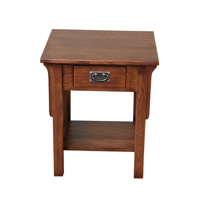 *Mission 1 Drawer Crofter End Table - Golden Brown (GB1) - Crafters and Weavers