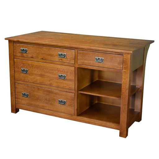 Mission 4 Drawer Oak Kitchen Island 60'' - Michael's Cherry (MC-A) - Crafters and Weavers