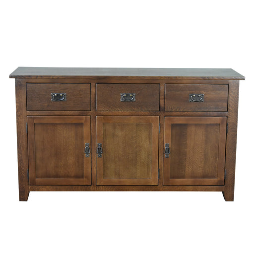 Mission Solid Oak 3 Drawer 3 Door Sideboard - Walnut (AW) - 59" - Crafters and Weavers