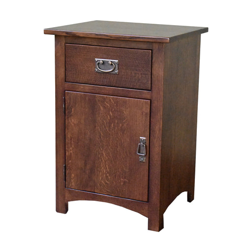 Mission Quarter Sawn Oak 1 Door, 1 Drawer Nightstand - Walnut (AW) - Crafters and Weavers