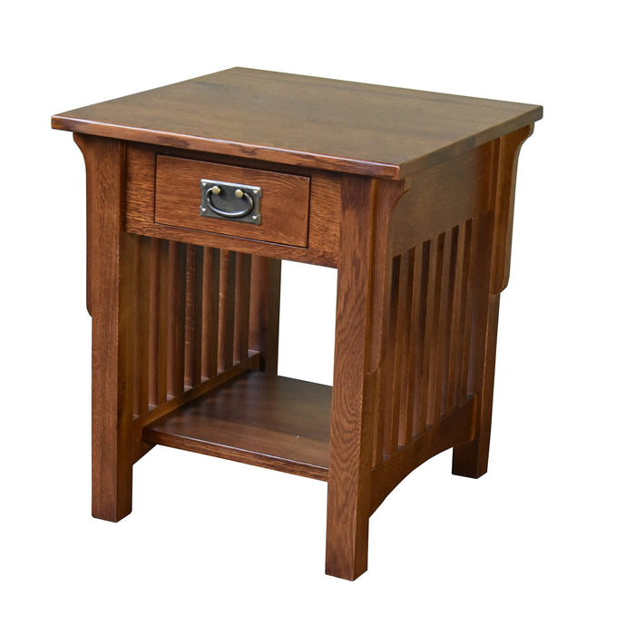 *Mission 1 Drawer Crofter End Table - Golden Brown (GB1) - Crafters and Weavers