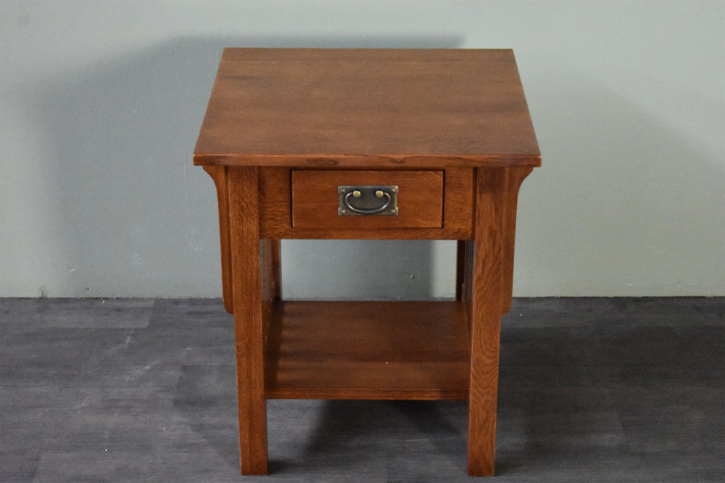 *Mission 1 Drawer Crofter End Table - Golden Brown (GB1) - Crafters and Weavers