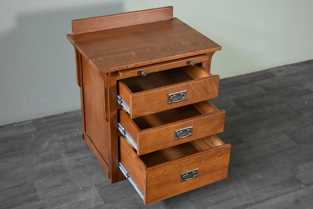 Mission Crofter 3 Drawer Nightstand - Michael's Cherry (MC-A) - Crafters and Weavers