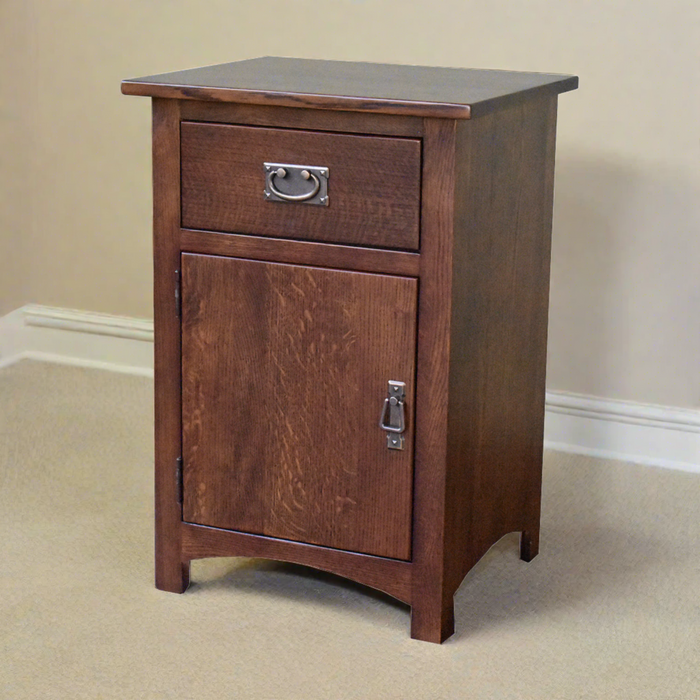 Mission Quarter Sawn Oak 1 Door, 1 Drawer Nightstand - Walnut (AW)