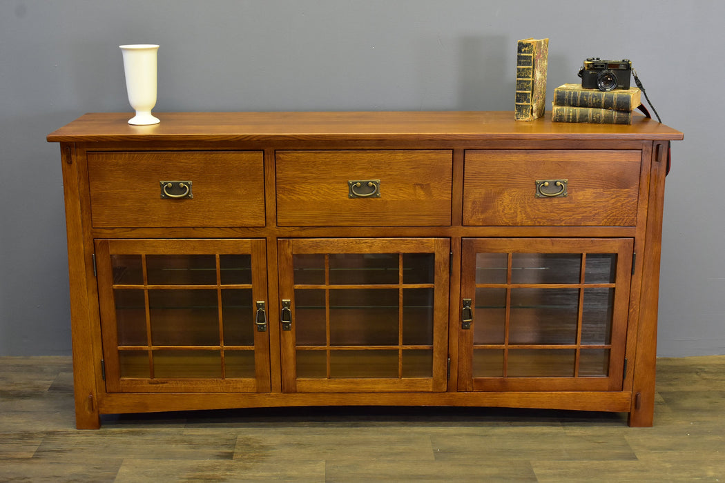 Craftsman Style Quarter Sawn Oak Sideboard - 72" - Crafters and Weavers