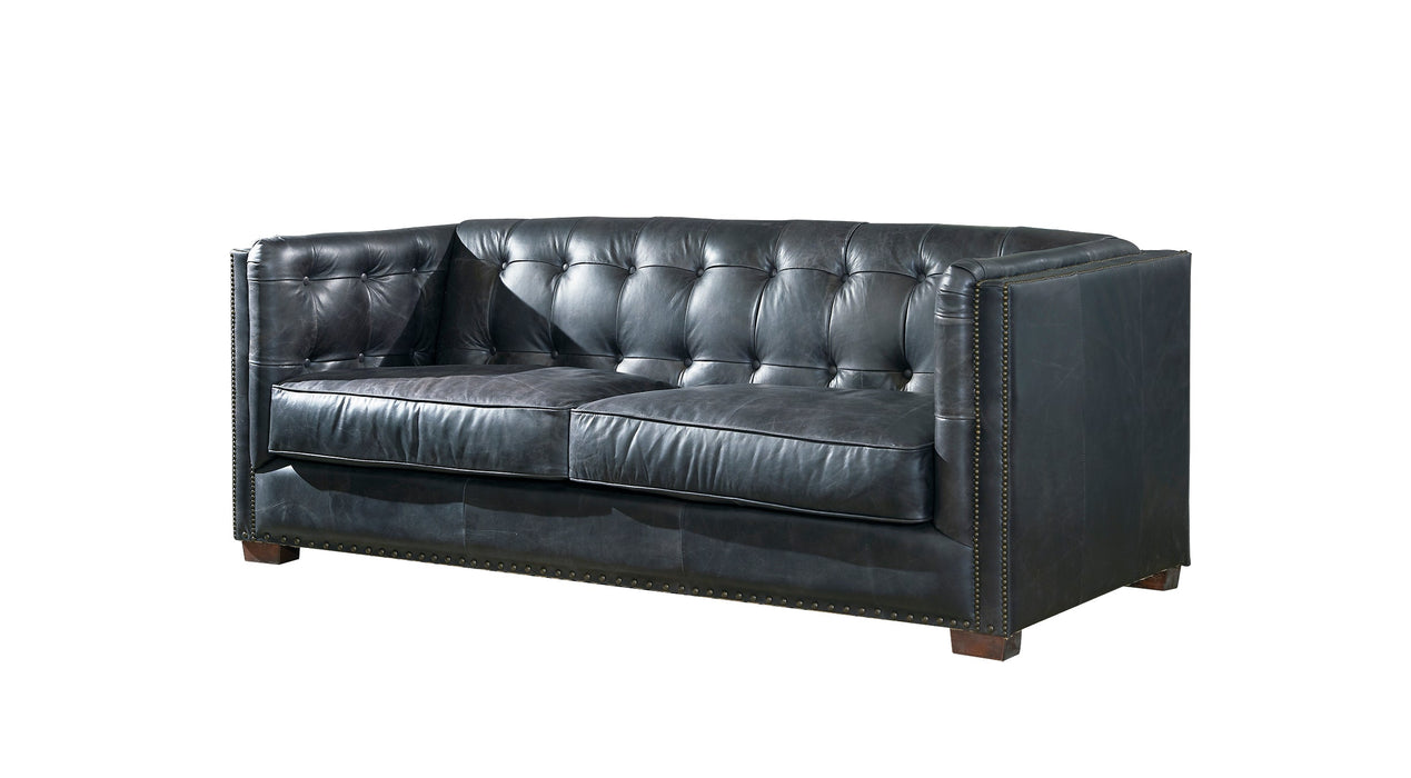 OUT OF STOCK Tuxedo Leather Sofa - Slate - Crafters and Weavers