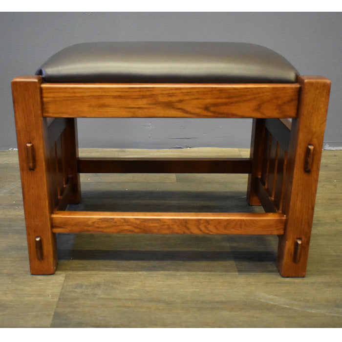 Mission Oak Foot Stool - Wide Spindles (2 Colors Available) - Crafters and Weavers