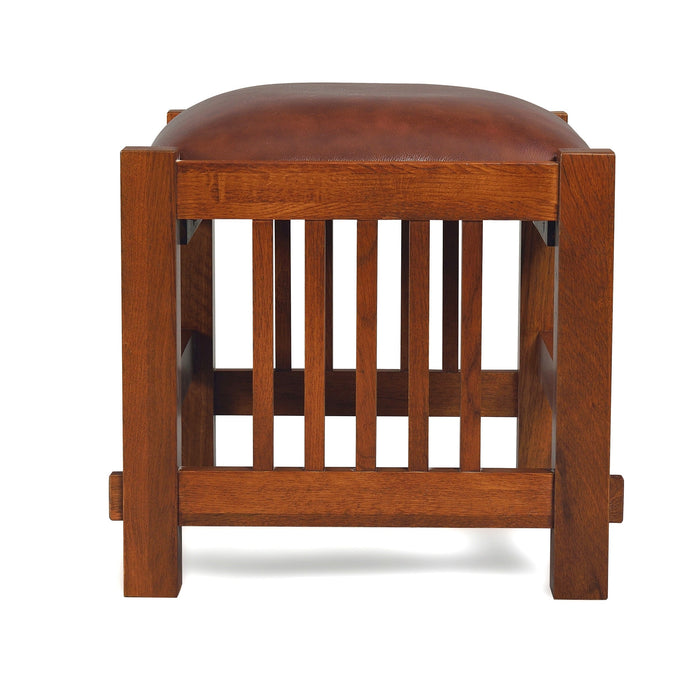 Mission Spindle Stool - Quarter Sawn Oak & Leather