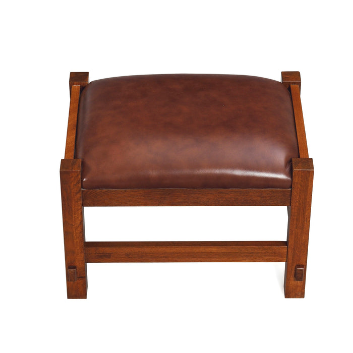 Mission Spindle Stool - Quarter Sawn Oak & Leather