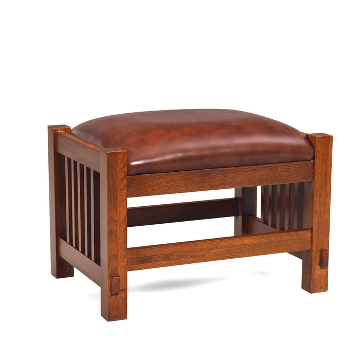 Mission Spindle Stool - Quarter Sawn Oak & Leather