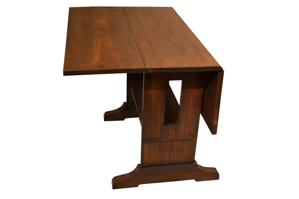 Mission Solid Oak Drop Leaf Dining Table - Walnut (W1) - Crafters and Weavers