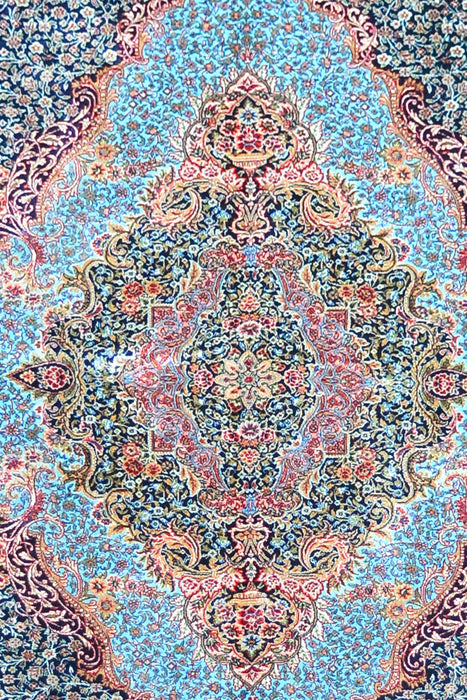 Agra 100% Silk Oriental Rug 3' 10" x 5' 9"