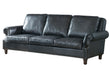 English Rolled Arm Sofa - Slate Leather - Crafters and Weavers