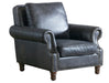 English Rolled Arm - Arm Chair - Slate Leather - Crafters and Weavers
