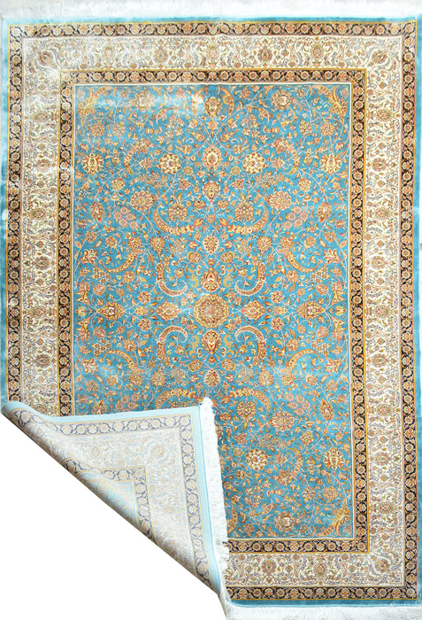 Sultanabad  100% Silk Oriental Rug 6' 7" x 9' 9"