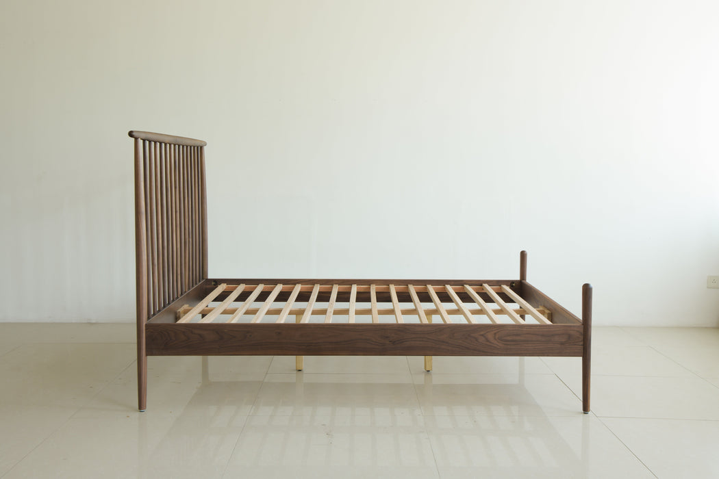 Isabella Midcentury King Bed - Solid Black Walnut