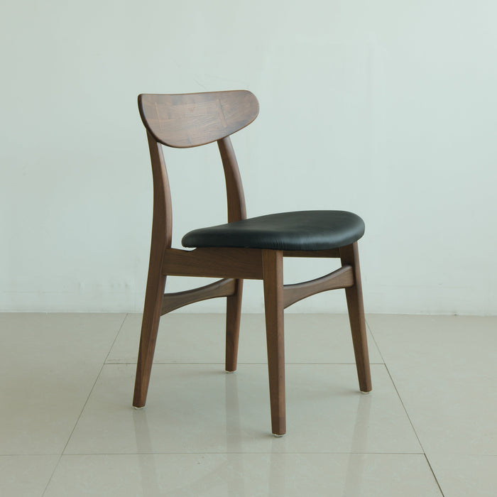 Isabella Mid century round dining table set - American Black Walnut