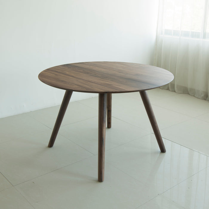 Isabella Mid century round dining table set - American Black Walnut