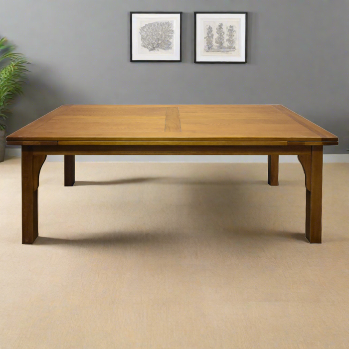 Mission Style Oak Stow Leaf Dining Table (2 Colors Available) - Walnut