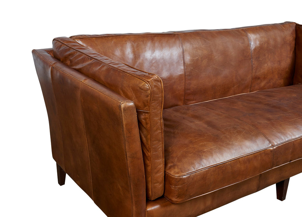 Kenmore Leather Sofa - Light Brown - Crafters and Weavers