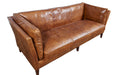 Kenmore Leather Sofa - Light Brown - Crafters and Weavers
