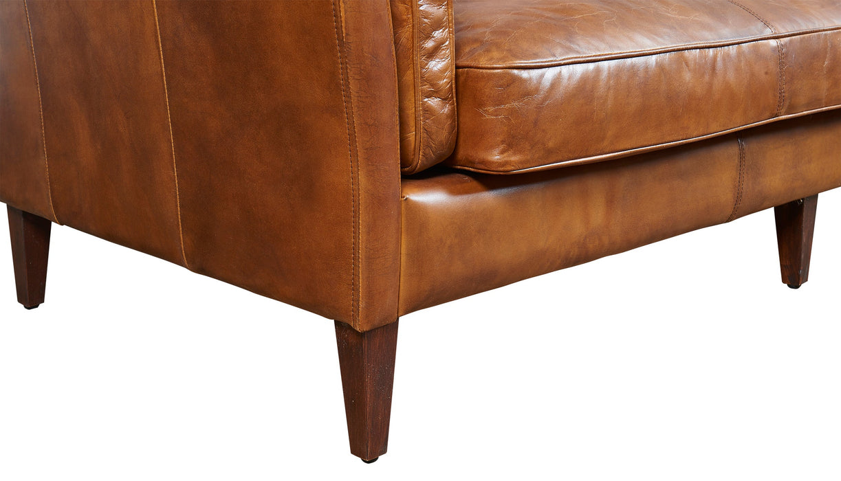 Kenmore Leather Sofa - Light Brown - Crafters and Weavers
