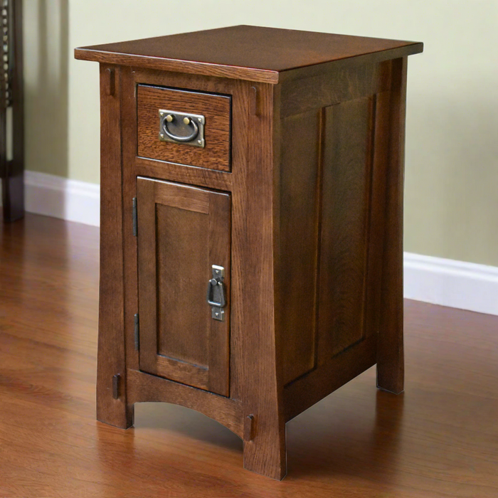 Mission Tapered Leg Narrow Nightstand - Walnut (AW)