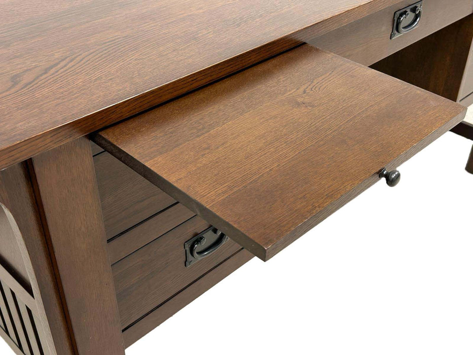 Mission Quarter Sawn Oak 5 Drawer Desk - Walnut