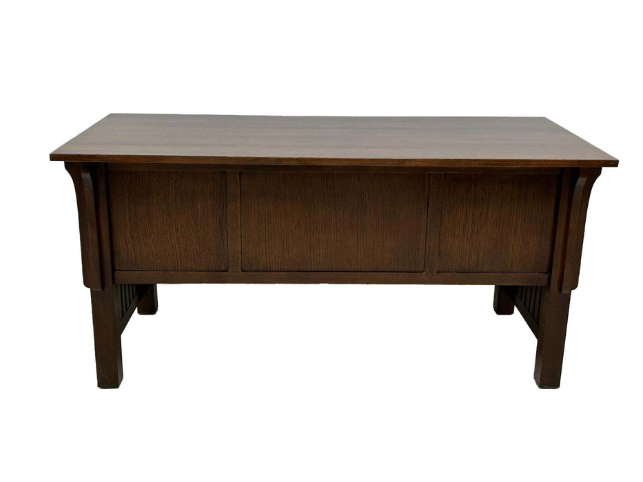 Mission Quarter Sawn Oak 5 Drawer Desk - Walnut