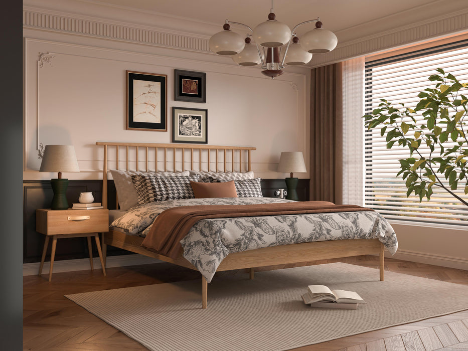 Isabella Mid Century Bedroom Set - Solid American White Oak