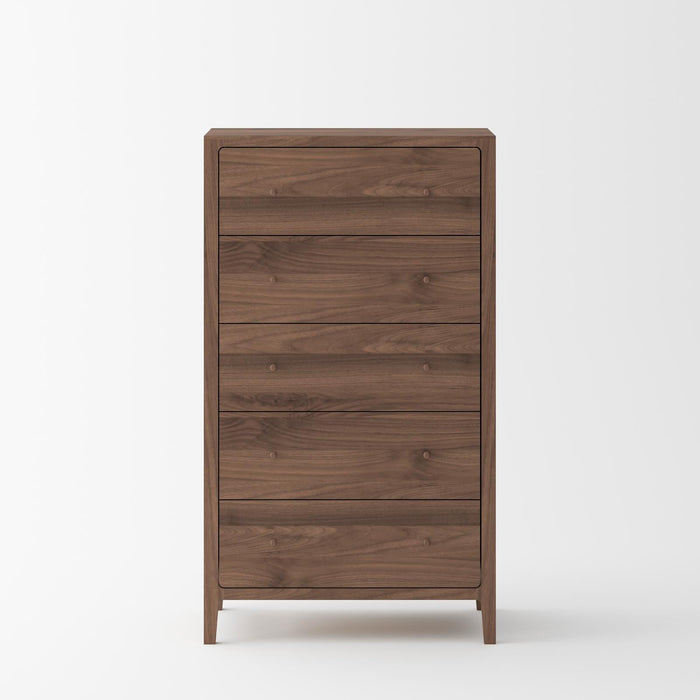 Isabella Mid Century 5 Drawer Chest - American Black Walnut