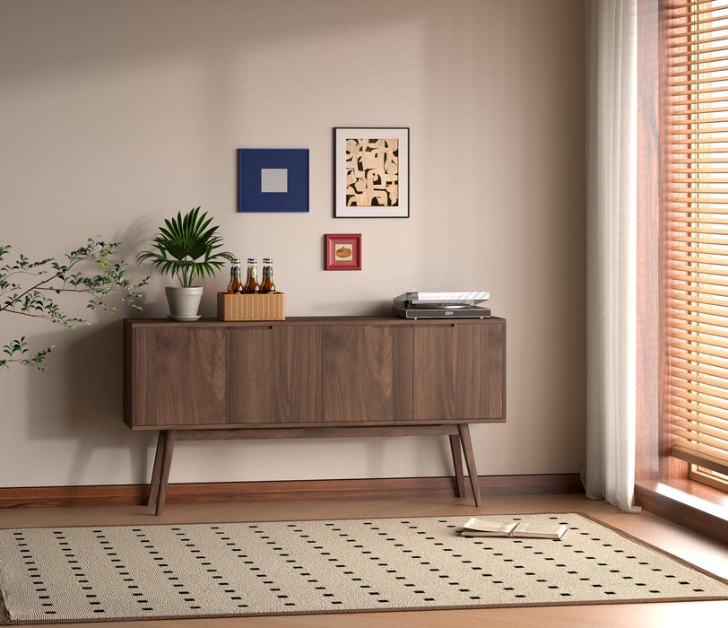 Isabella Mid Century Sideboard - Solid Black American Walnut