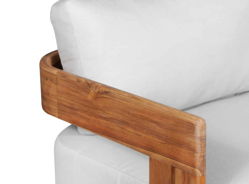 Paradiso Outdoor Solid Teak Wood Chair - Light Grey fabric