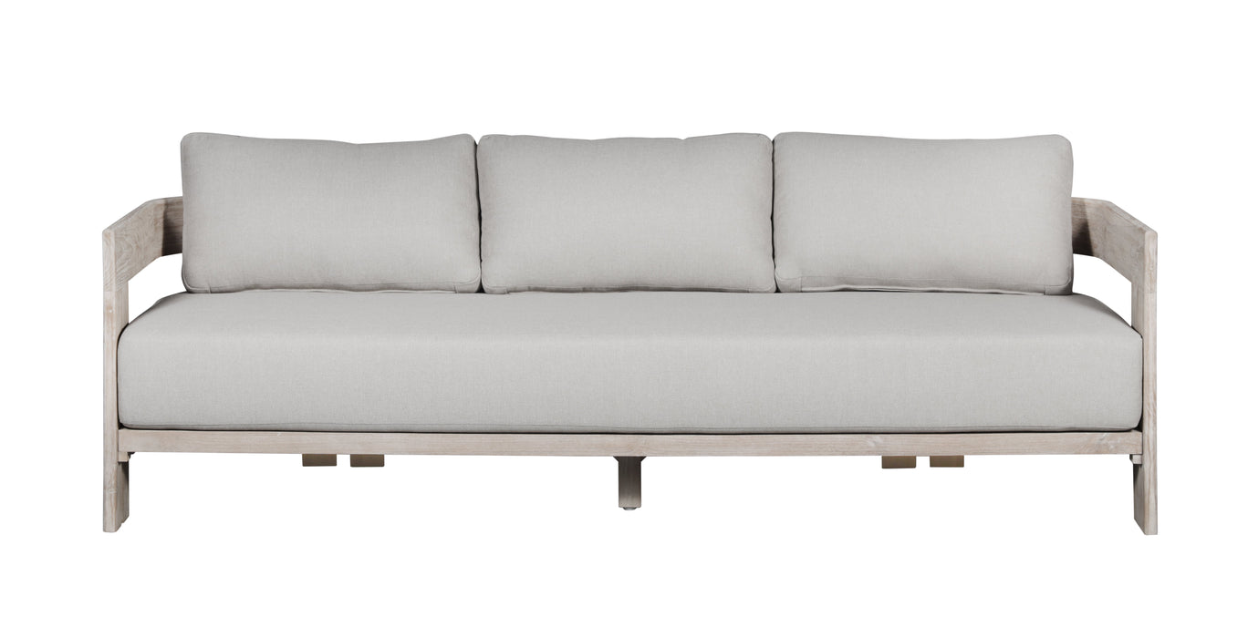 Paradiso Teak Wood Sofa Natural Look - Gray Fabric